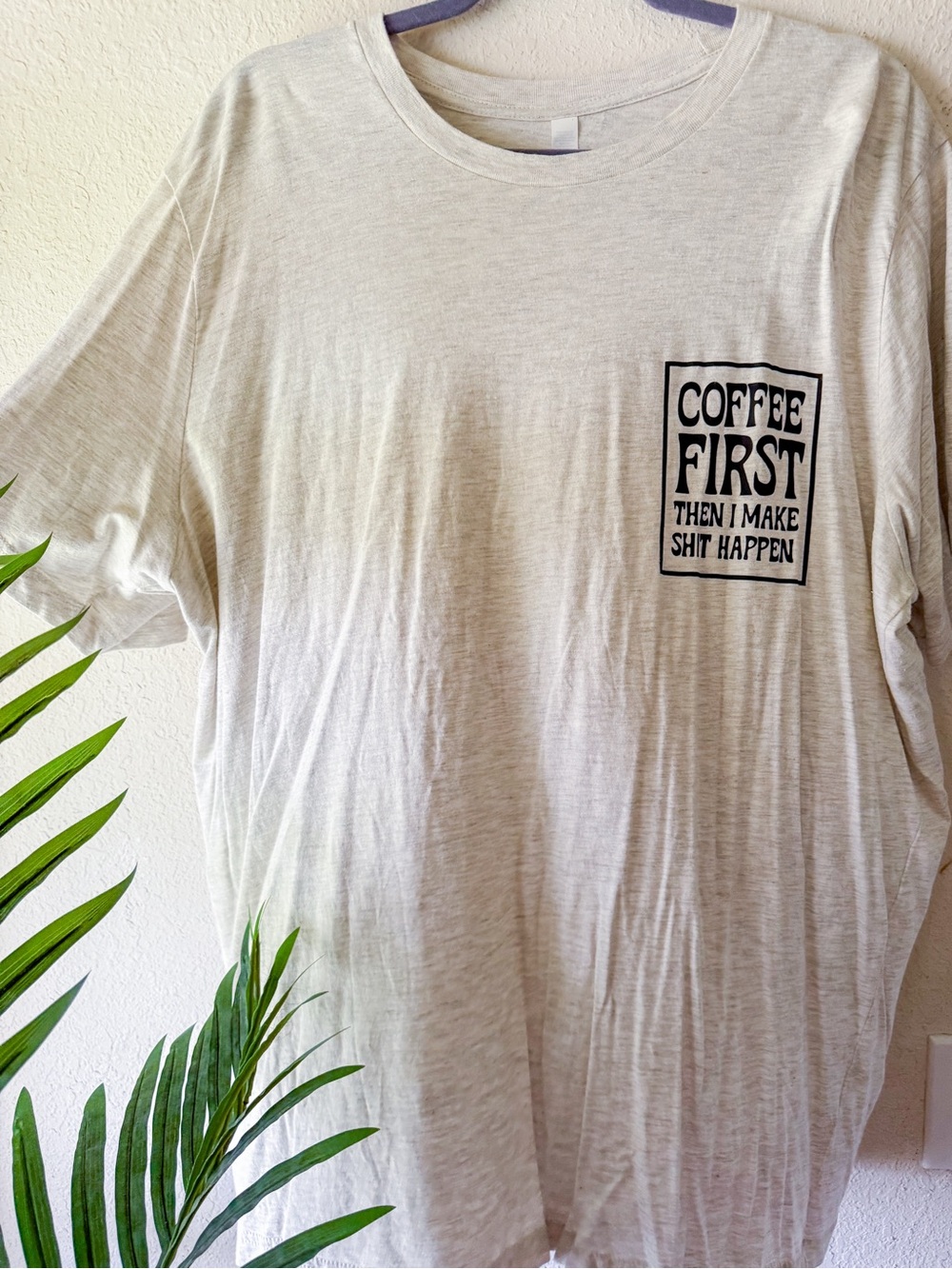 Coffee First Graphic Tee Heather Gray 2X